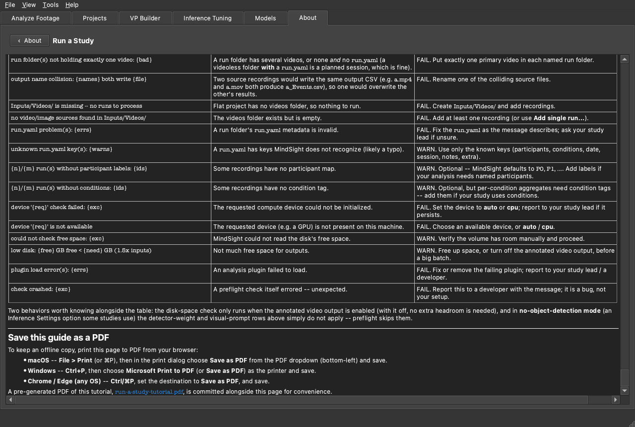 A guide open in the in-app documentation reader, dark theme